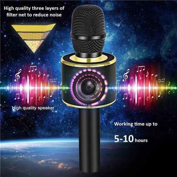 Wireless Bluetooth Karaoke Microphone,3in1 Portable Handheld Mic Speaker Machine - Picture 4 of 6
